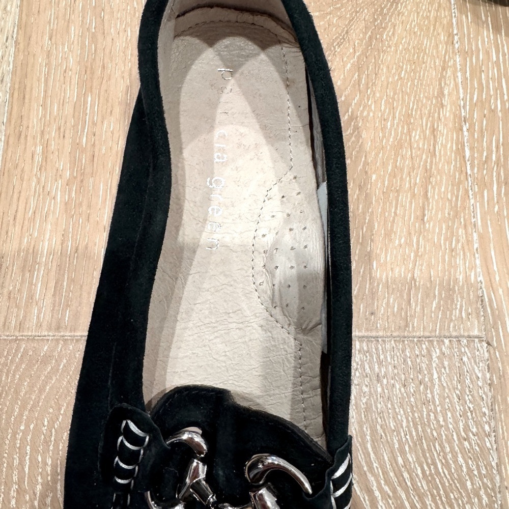 New Patricia Green Caroline Navy Driving Loafers with Silver Hardware,  38 - Picture 5 of 8